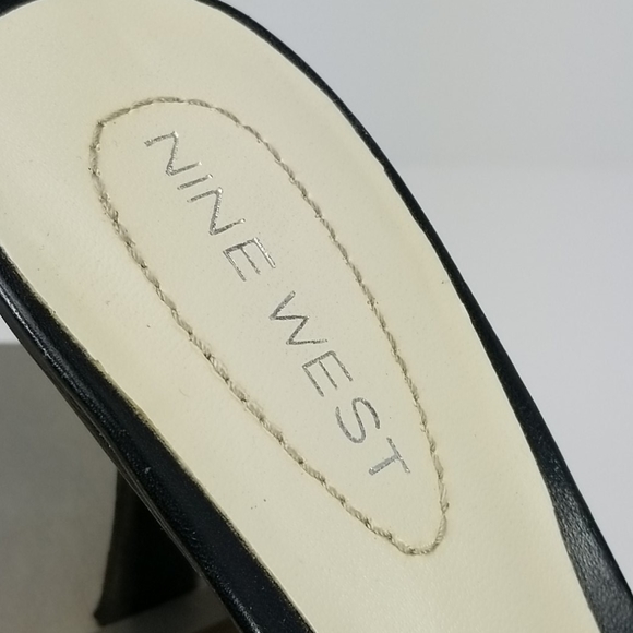 Nine West black leather slides with buckle sz 6.5 - Picture 3 of 8